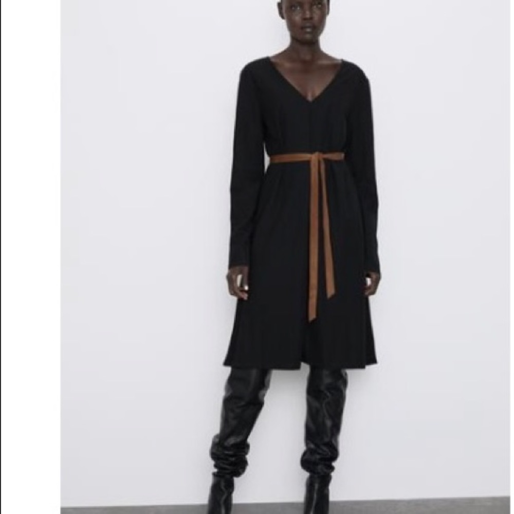 Zara black dress with belt
